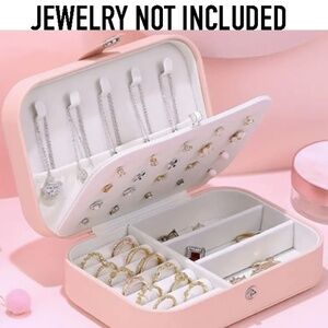 Pink Jewelry Box Double Layer PU Leather Small Organizer BRAND NEW 6" X 4" X 2"